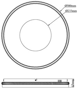 Globo 48563-40S - Plafonieră LED cu funcție dimmabilă SHIRLEY, 40W/230V, 2700-6500K, Ø 50,5 cm, cu telecomandă