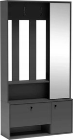 Mobilier hol SPOT, gri grafit, PAL laminat/metal, 100x33x191 cm
