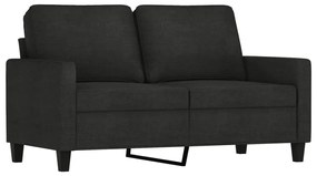 Set de canapele cu perne, 2 piese, negru, textil