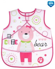 Canpol babies Bavețică din plastic cu buzunar puppets - roz