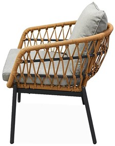 Set mobilier de grădină Artefactos (natural + gri deschis) (pentru 4 persoane). 1121231