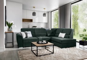 Coltar extensibil cu spatiu pentru depozitare, 270x93x186 cm, Siber R03, Eltap (Culoare: Verde lucios - Nube 35)