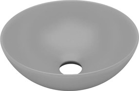 vidaXL Chiuvetă de baie, gri deschis, ceramică, rotund