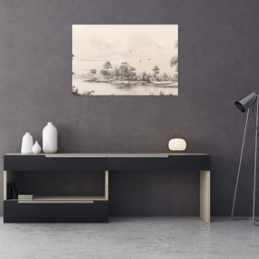 Tablou - Vintage peisaj desen peisaj (90x60 cm)