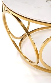 Masă de cafea Viviana 2 (marmură albă + auriu). 1092469