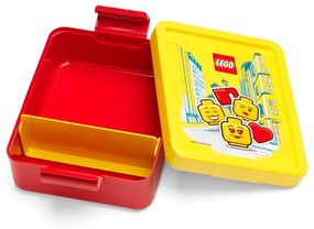 Set caserolă pentru gustări și sticlă LEGO® Iconic, roșu - galben