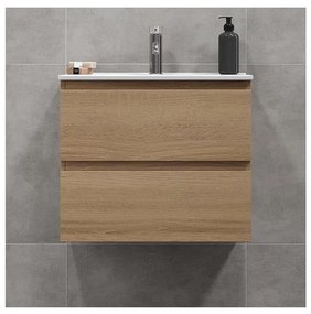 Corp mobilier de baie cu lavoar KENWOOD 61 cm, stejar