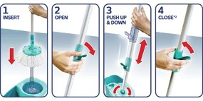 Mop rotativ cu găleată și detergent pentru pardoseli Rotation Disc Ergo - LEIFHEIT