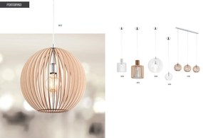 Lustra / Pendul lemn design scandinav PORTORYKO maro 42cm