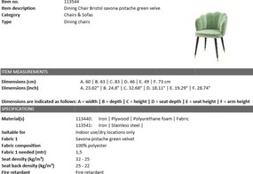 Scaun elegant design LUX Bristol catifea verde 113544 HZ