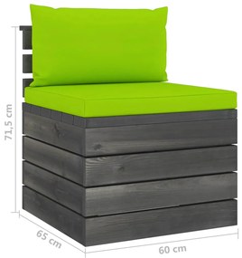 Set mobilier gradina din paleti, 2 piese, cu perne, lemn de pin Verde, 2, verde aprins, Da