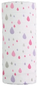 Prosop din bumbac pentru copii T-TOMI Tetra Pink Drops, 120 x 120 cm