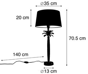 Lampă de masă Art Deco bronz cu abajur negru 35 cm - Areka