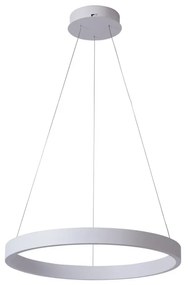 Lustra moderna alba rotunda din metal cu led BrascoDown d60