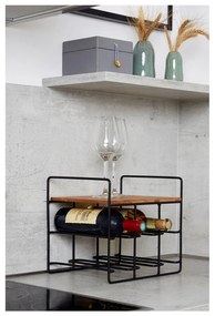 Suport pentru 6 sticle cu raft din bambus Wenko Loft