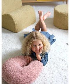 Pernă decorativă pentru copii roz cu tapițerie din țesătură bouclé U – Wigiwama