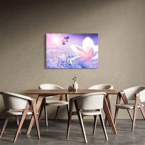 Tablou - Fluture lângă floare (90x60 cm)