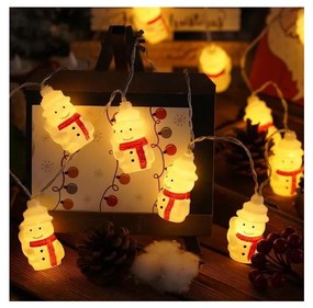 Instalație LED de Crăciun Retlux 20xLED/3xAA/alb cald 3,3m oameni de zăpadă