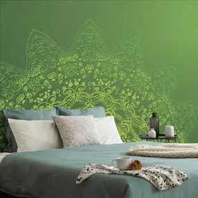 Tapet elementele moderne ale Mandalei în verde