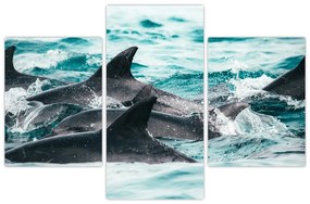 Tablou - Delfini în ocean (90x60 cm)