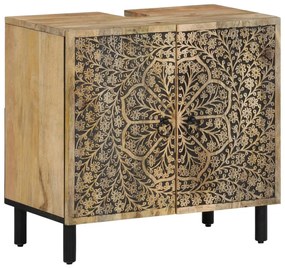 358231 vidaXL Dulap pentru chiuveta de baie, 62x33x58 cm, lemn masiv de mango