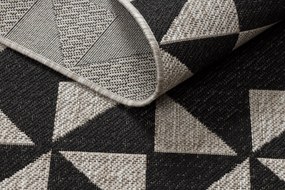 Covor sisal Floorlux 20489 argint si negru Triunghiuri