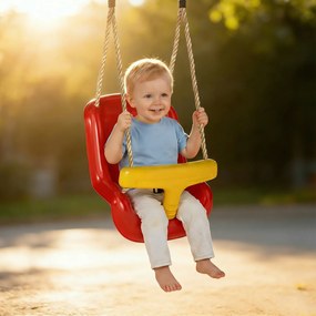 AIYAPLAY Leagăn pentru Copii de Interior și Exterior, Leagăn de Grădină pentru Bebeluși și Copii 9-36 Luni, Coardă Reglabilă și Centură de Siguranță | Aosom Romania