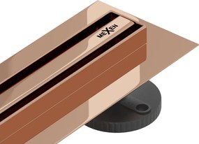 Mexen Flat 360° Slim scurgere liniară rotativă 140 cm, aur roz - 1641140