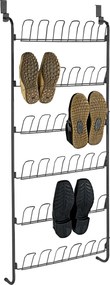 Organizer pentru pantofi pentru ușă din metal, 18 perechi, WENKO, negru