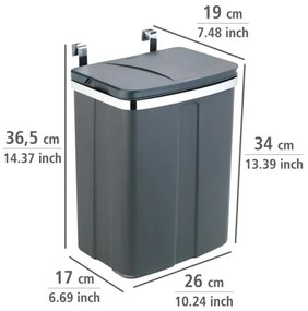 WENKO 54903100 - Coș montabil pe ușă, 26x36,5 cm, gri/argintiu