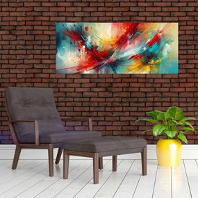 Tablou – Abstracție cu roșu (120x50 cm)
