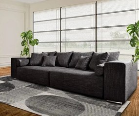 Canapea extensibilă dumonde cu ladă de depozitare si sezut confortabil din spuma high-density, Marbela Magma Black XXL 295x100 cm