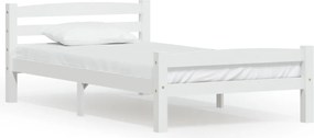 vidaXL Cadru de pat, alb, 90x200 cm, lemn de pin masiv