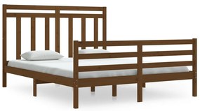 3105328 vidaXL Cadru de pat, maro miere, 160x200 cm, lemn masiv
