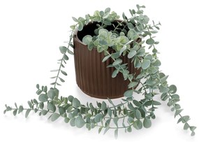 Ghivece de flori din ceramică, set de 2, maro mat, KELSO