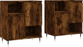 vidaXL Servante, 2 buc., stejar afumat, lemn prelucrat