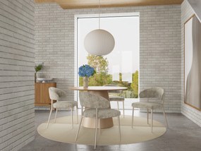 MAZZONI EXPORT IRIS Bej (țesătură Juto 4)/cadru bej-gri (cașmir) - SCAUN MODERN TAPIȚAT PENTRU SALON/SUFRAGERIE BOHO