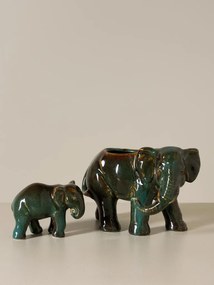 Set 2 elefanți decorativi din ceramică, H16 cm, "Majestic"