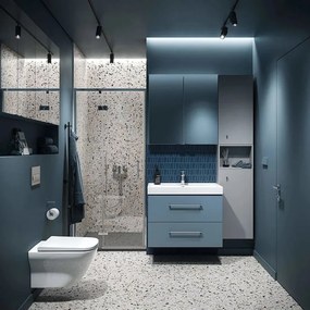 Usa de nisa batanta Cersanit Larga 120 cm sticla 6 mm crom stanga
