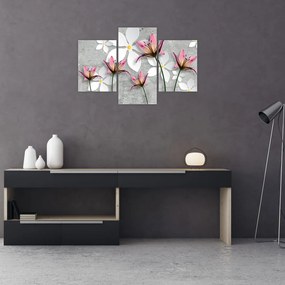 Tablou cu abstracție florală (90x60 cm)