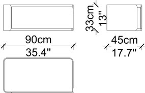 Noptieră lemn masiv Sophia cu 1 sertar 60 / 90 cm - 90 cm