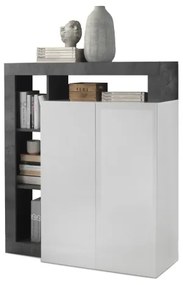 Comodă LENOR alb/antracit