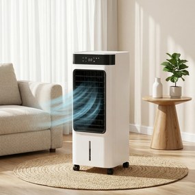 HOMCOM Climatizator Evaporativ 3 în 1 cu Rezervor de 7 L Oscilație 48° 3 Viteze 3 Moduri Temporizator 24h Alb | Aosom Romania