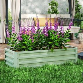 Outsunny Pat înălțat jardiniere, rezistent la intemperii, fund deschis, oțel galvanizat, 120 cm x 60 cm x 30,5 cm, Verde | Aosom Romania