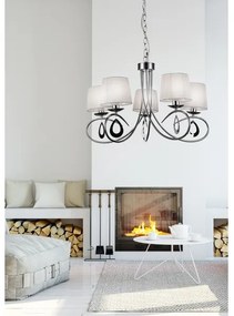 Lustră pe lanț ARNIKA 5xE14/40W/230V crom mat/albă
