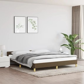 Cadru de pat cu tablie, maro inchis, 180x200 cm, textil Maro inchis, 180 x 200 cm