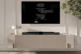 Dulap TV Malmi, 200 cm, suspendat - cașmir / crema bianca / negru