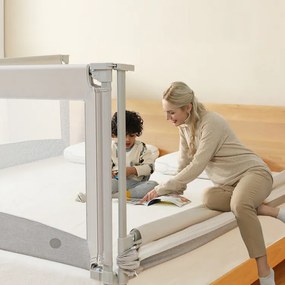 Protecție laterală pat Monkey Mum® Economy - 200 cm - gri deschis