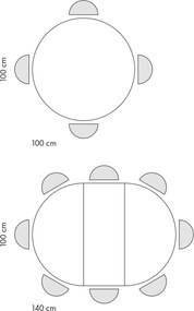 Masa rotunda extensibila Nada Ø 100 cm