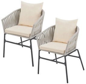 Jusky 2 fotolii metalice - gri deschis